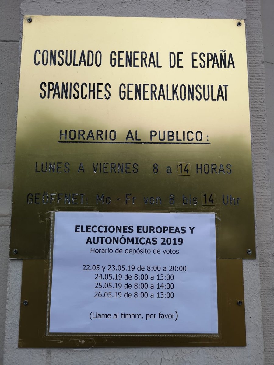 💥Horario para votar en el consulado de Düsseldorf 💥  #EleccionesEuropeas