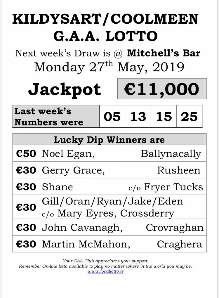 22 may 2019 lotto result