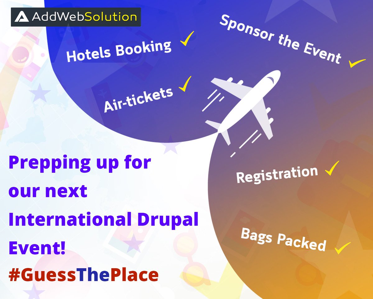 AddWebSolution's tweet photo. We’ve always been enthusiastic for Drupal voyages and meeting fellow-Drupal-ers spread across the globe.What better place to connect with them, if not an international #DrupalEvent. Guess where are we’re heading next!
#Drupal #InternationalEvent #OffShore #Trip #letstalksolution https://t.co/6afRi64hfo