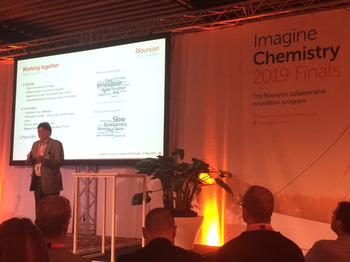 Marco Waas, Global Director RD&amp;I and Technology at <a href="/Nouryon/">Nouryon</a>, spoke this AM about key lessons we've has learned by working with startups. A highlight: “Time for startups is real money. For us a delay of a few months is inconvenient – for a startup it could be life or death.”