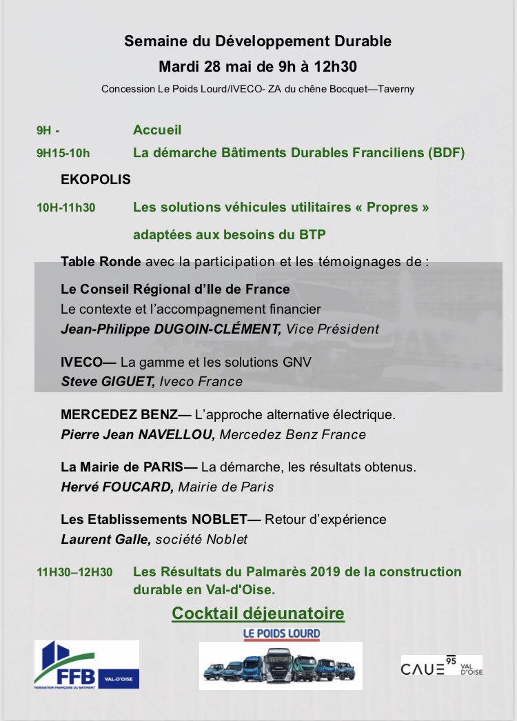 FFB95's tweet photo. Ne ratez pas cet événement  avec @iveco le Poids Lourd et @MBFRANCE_ @iledefrance @VilleDeParis_ 
#gnv #vehiculepropre #MobiliteElectrique #gaz @IDFEnergies @Prefet95 #developpementdurable #semaineDuDD @caue95 @CCI_95 @CEEVO95 @Artisans95 
Inscriptions : @FFB95 - 01 34 20 11 90 https://t.co/55vefcU4Dh