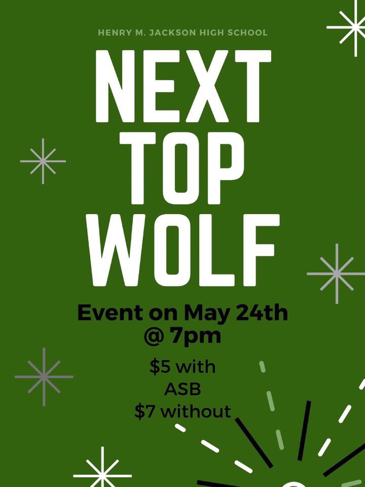 jhsasb2019's tweet photo. Jackson’s Next Top Wolf is THIS Friday, 5/24! Come and watch our seniors show off what they got and to find out WHO will be Jackson’s Next Top Wolf.🤩 https://t.co/E7AnrL4CSf