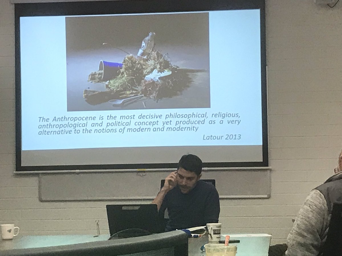 A geologist, an ecologist, and a social scientist walk into a bar and discuss the term ‘Anthropocene.’ Today’s <a href="/IAEUC/">IAE</a> #SAGE was an enlightening discussion on how we use ‘Anthropocene’ and what defines it with a panel including <a href="/JeromsonMatthew/">Matthew Jeromson</a> <a href="/Global_Garden0/">Peter Bridgewater</a> and Pierrick Chalaye