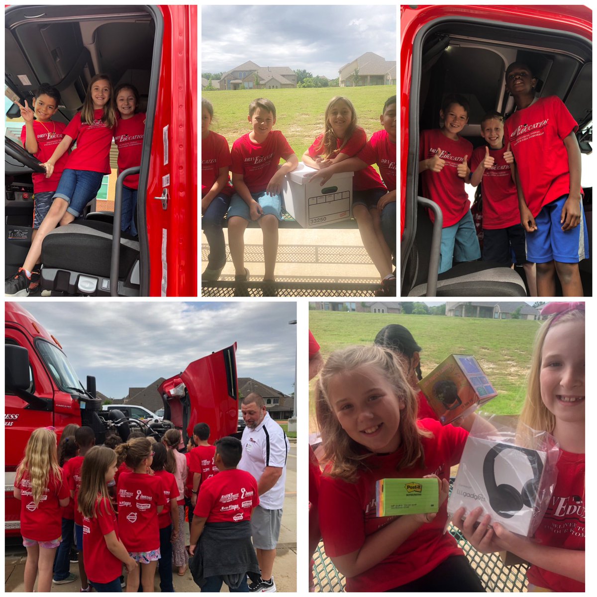 McDanielsDream's tweet photo. A huge Thank You to @raiderexpress 🚚for the #DriveEducation opportunity! 💰 I won $1000 worth of books, supplies, and headphones for my classroom!! The students also got a great truck tour and lots of treats! #RiseupRidgeview https://t.co/KTG7jT6j4q