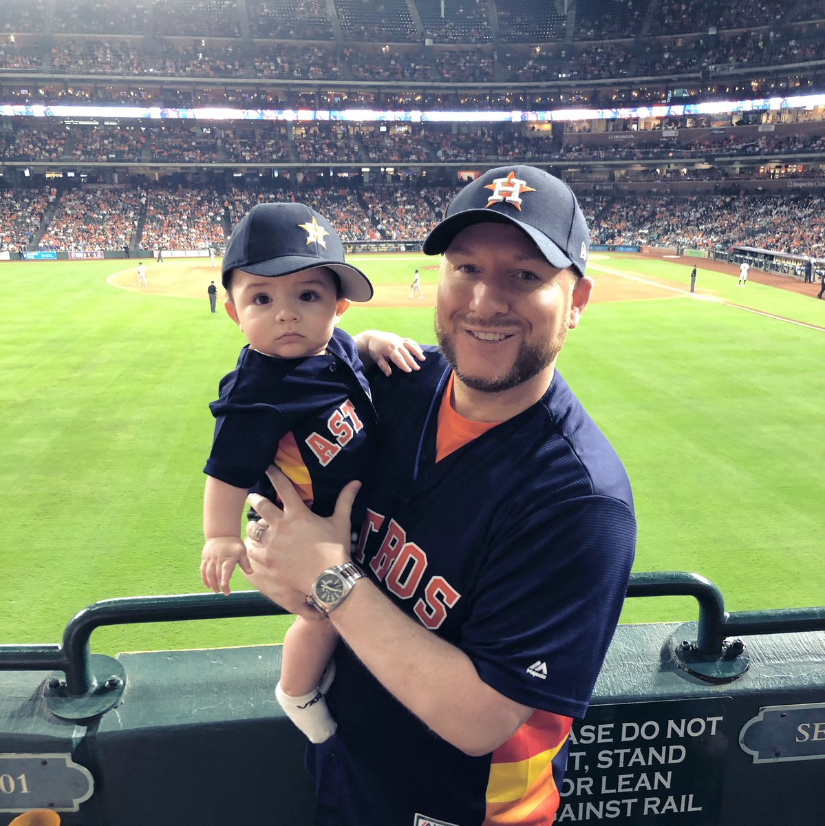 adamclanton's tweet photo. Another successful night at the ballpark for #CarsonRoss. He overcame the noise/lights/crazy people to enjoy his first game in the Crawford Boxes, saw his first home run (thanks, @el_yuly10!) & nearly witnessed a no-hitter from @justinverlander. He’s a MMP veteran at this point. https://t.co/l4eQpd98J6