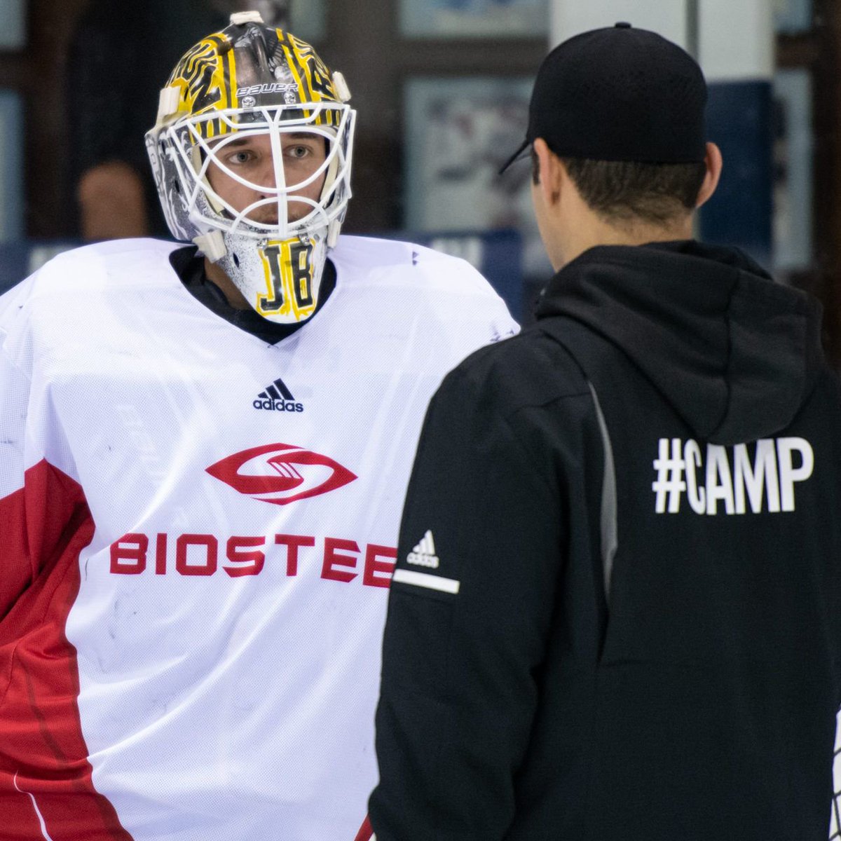InGoalMedia's tweet image. From being a Bruin to facing them in Stanley Cup Final: Congratulations to @binnnasty on winning the West with the St. Louis Blues.  Photo taken last summer while he was training with @Andy_Chiodo , ironically in Bruins Colours as he was loaned to their AHL team last season.