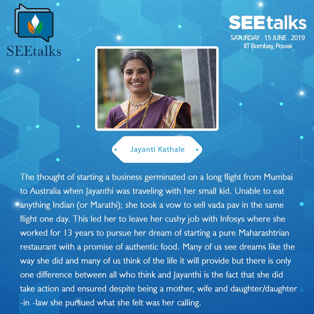 SEEtalks_'s tweet photo. What is so unique about her Purnabramha concept where all waiters eat before they serve guests is the part of what she will be speaking at #SEEtalks 2019.
Visit us - https://t.co/gsxdcauEeZ
#event #itniSEEkhushi #inspirational #motivational #mumbai #happiness #speaker #dogood https://t.co/ese68wf5kP