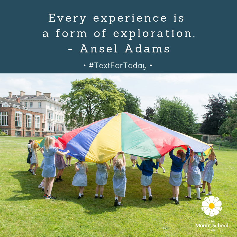 MountSchoolYork's tweet photo. Every experience is a form of exploration. - Ansel Adams #TextForToday #WeKnowGirlsCan https://t.co/ivO6A3BF8v