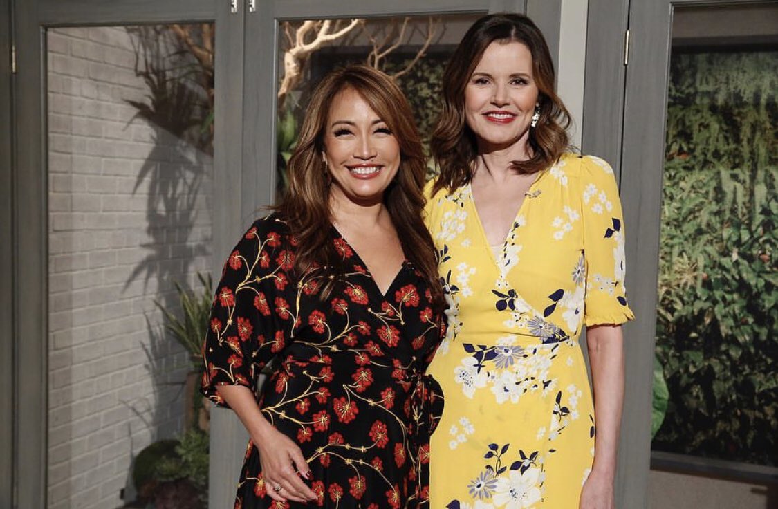 carrieanninaba's tweet photo. Today we have the incredible Geena Davis on as our guest, and the wonderful @jimmoret as our #toptalker. Two people with very special souls. Geena is an advocate for inclusion and has been a trailblazer for all of us women! @TheTalkCBS https://t.co/wwZQk5xcDg