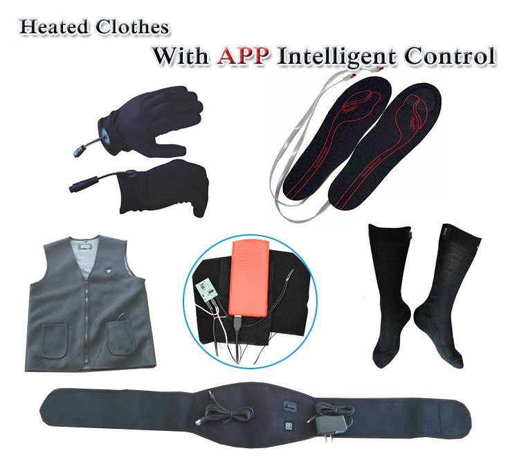 Intelligent APP Remote Control Heated Clothes, 3 level Temperature Controller, Moible APP Development #heatedjacket #heatedsocks #heatedclothes