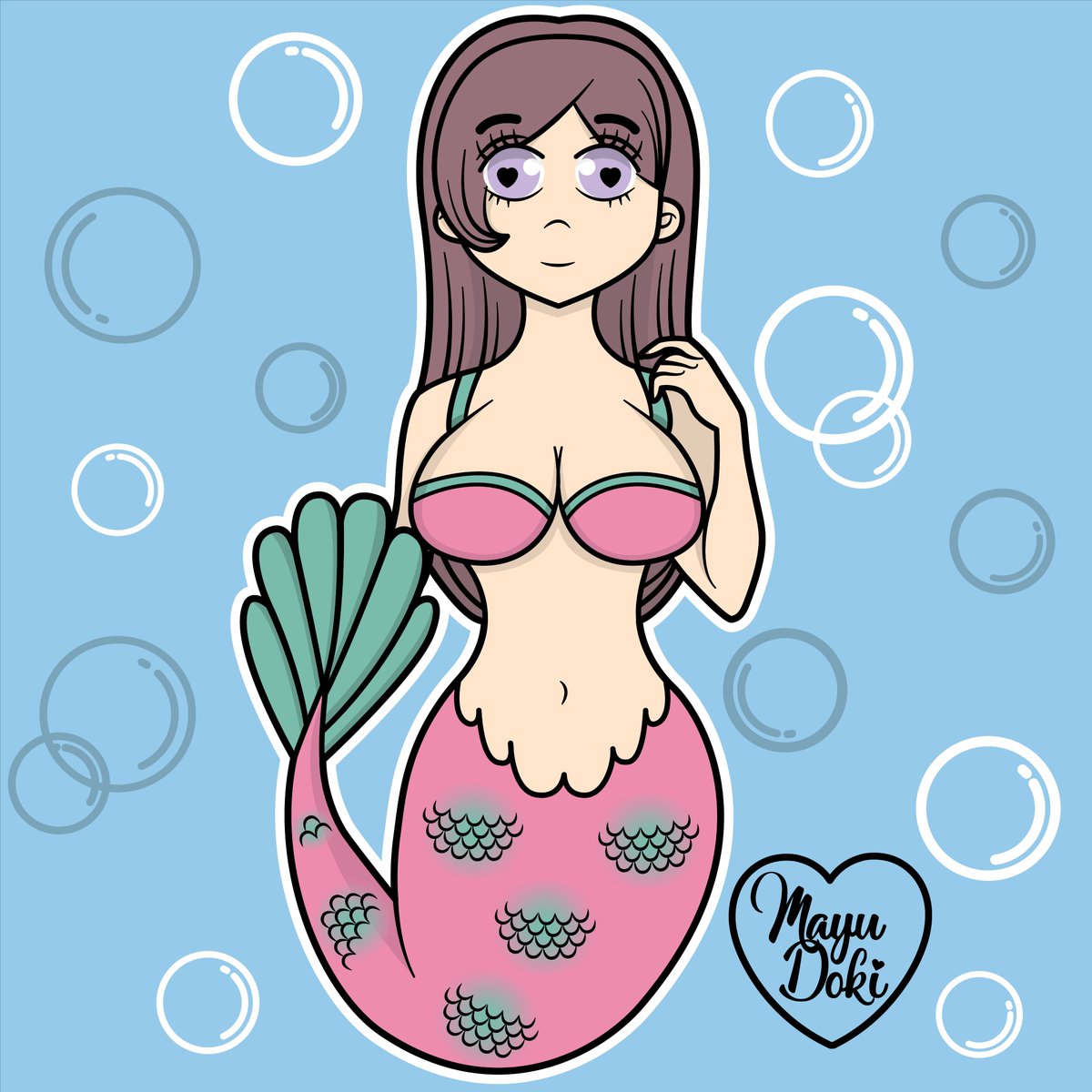 Mayudokki's tweet photo. Nanami mermaid 🐚✨ #illustration #illustrationvector #vector #vectorart #vectorartwork #mermay #mermay2019 #MerMaychallenge https://t.co/d4C4349Uce