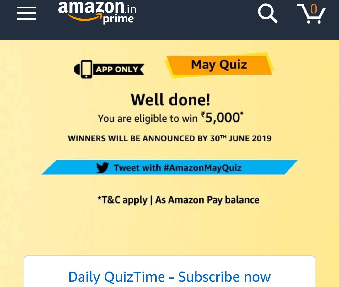 dharmareddyn's tweet image. #AmazonMayQuiz