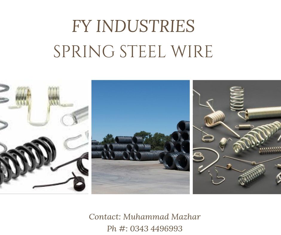 Muhamma37397662's tweet image. @Muhamma37397662 PVT LTD 
Product name: Spring steel wire
Grade: sup9,sup10,sup7 etc
Customized on customer demand 
Delivery within 40 to 45 days
More info visit: fyindustries.com.pk 
#fyindustries #springsteel #springsteelwire