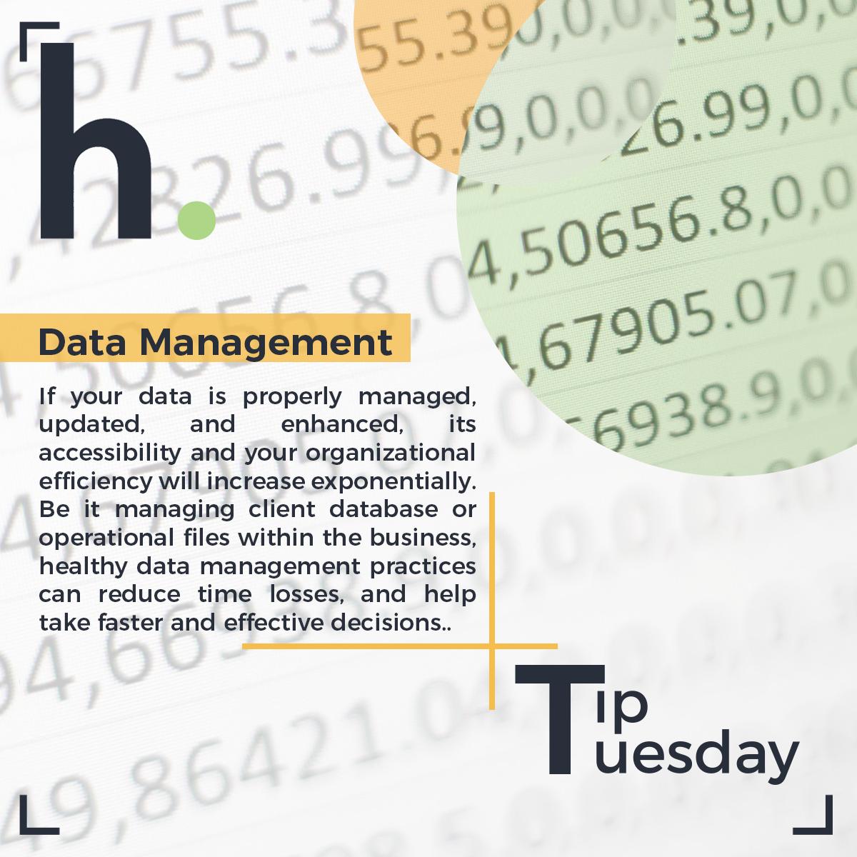 #datamanagement is highly crucial for the success! Be it the client's data, or your own, efficient and meticulous data management can help you save time, money, and also facilitate you in taking decisions quickly!
#tiptuesday #tuesdaytip #TipOfTheDay #remoteworking