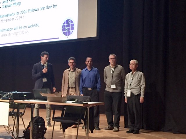 CosicBe's tweet photo. Some more pictures of Vincent Rijmen at the IACR Fellows ceremony #eurocrypt2019 https://t.co/L6VyUudFIP