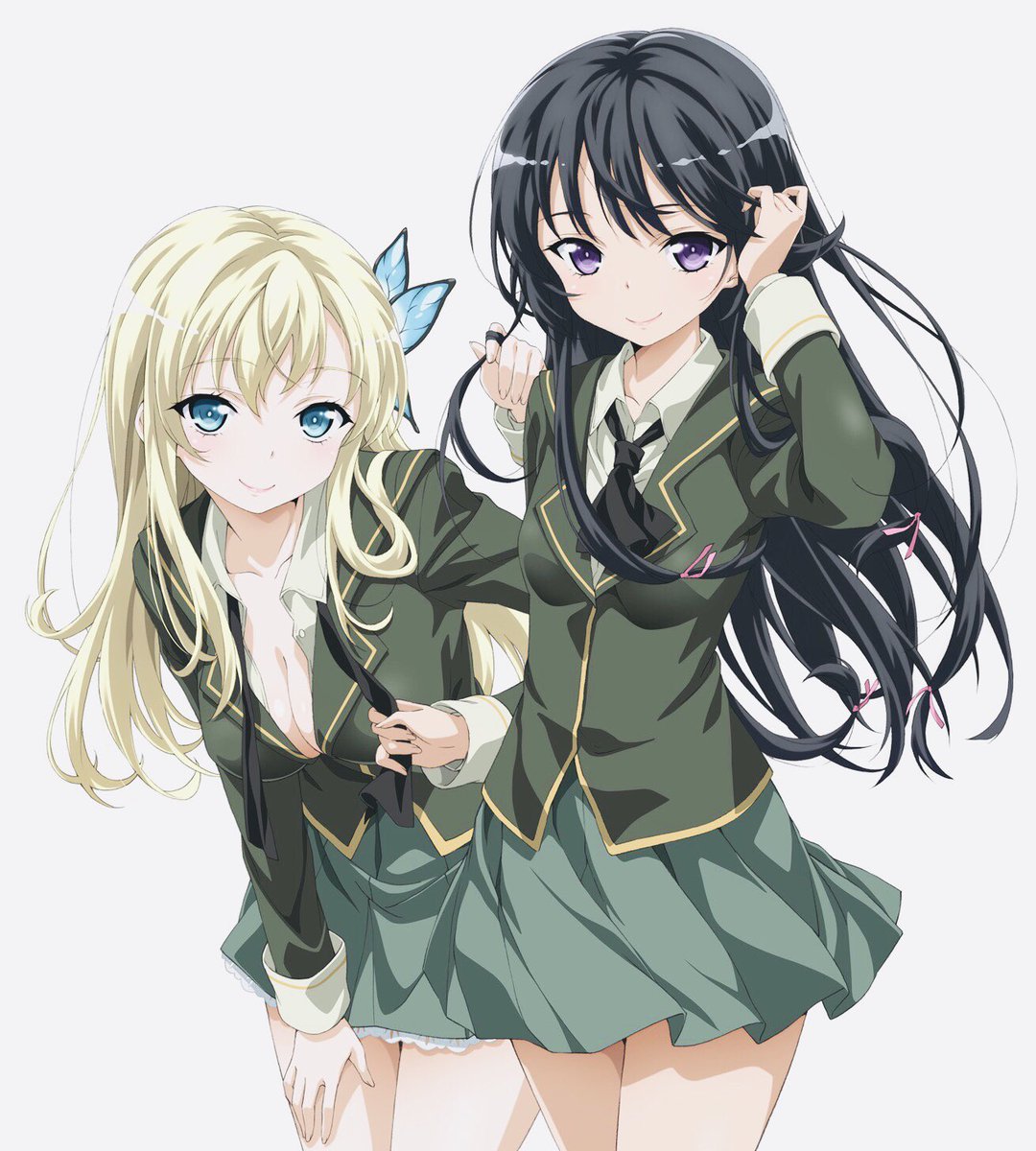 Moo 団 渡辺義弘 はがないの星奈と夜空 前にも上げましたが影付け線画を発見したのでついでに上げます 一期の頃の版権 イラスト 一期はスカートは作画のカロリーを減らす為無地でした