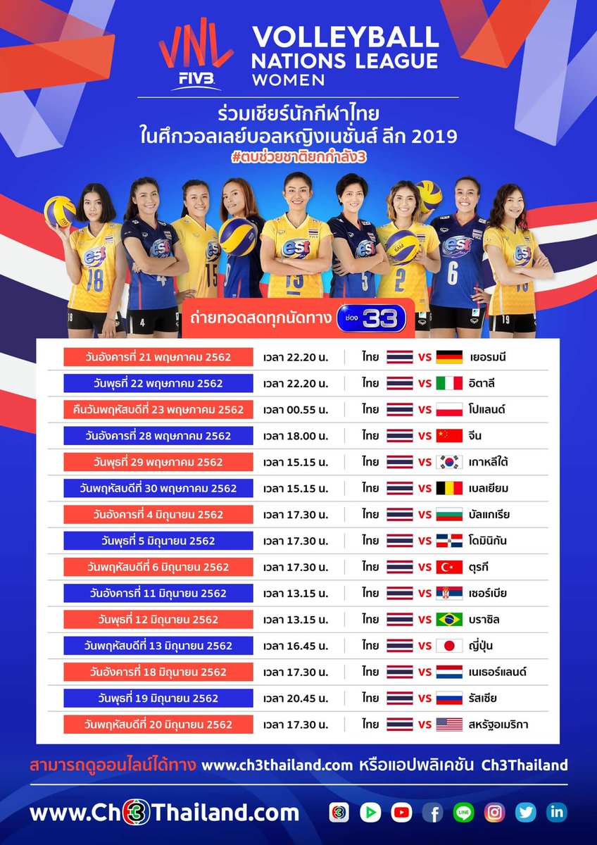 ToeiiSiri's tweet photo. คืนนี้นะฮ๊า ไทย VS อิตาลีห่ะ 22.20 ช่อง33 แปะตารางแข่งยาวๆ ตามเชียร์กันให้ตาแฉะ อิอิ #volleyballthailand #วอลเลย์บอลหญิง #ตบช่วยชาติยกกำลัง3 #pleumjit https://t.co/MMQpMK91SU