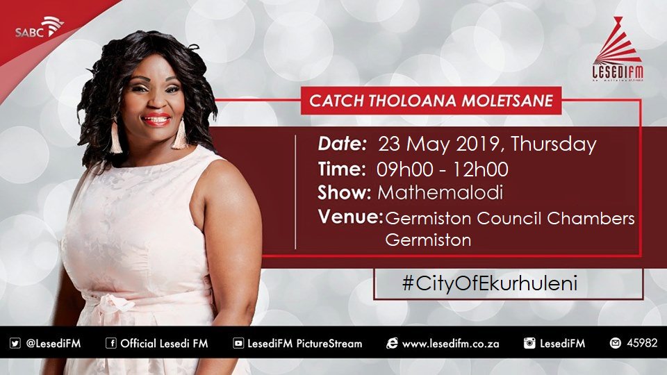 #KeMollelwa (@lesedifm) on Twitter photo Hosane re hasa #Mathemalodi ka kotloloho Germiston Civic Centre <a href="/KeNnaThuliBaby/">Tholoana Moletsane</a> <a href="/realjonito/">Jonito Soke</a> #CityOfEkurhuleni Hosane re hasa #Mathemalodi ka kotloloho Germiston Civic Centre <a href="/KeNnaThuliBaby/">Tholoana Moletsane</a> <a href="/realjonito/">Jonito Soke</a> #CityOfEkurhuleni