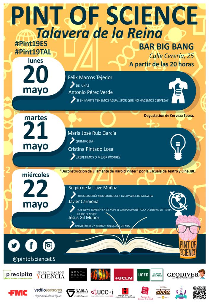 geodiver_es's tweet photo. Hoy en #Pint19TAL #Pint19ES @pintofscienceES en #Talavera de la Reina tendremos a @SERGIODELALLAVE, @JaviCarmona80 Y @JGilMunoz en el bar Big Bang https://t.co/FJpPEcDyW8
