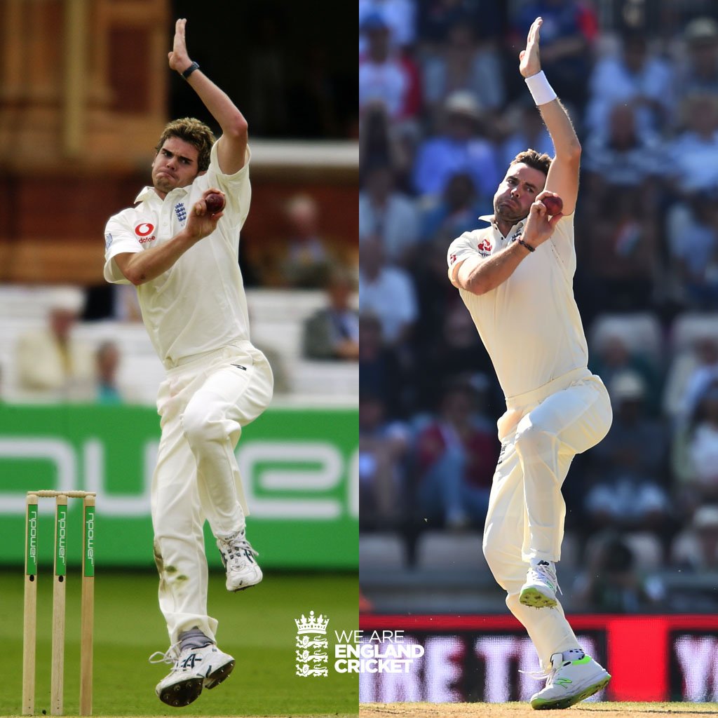 England Cricket (@englandcricket) on Twitter photo Spot the difference? 😉
16 years ago today - <a href="/jimmy9/">James Anderson</a>'s Test debut!
148 Tests later... 575 wickets & counting 🙌 Spot the difference? 😉
16 years ago today - <a href="/jimmy9/">James Anderson</a>'s Test debut!
148 Tests later... 575 wickets & counting 🙌