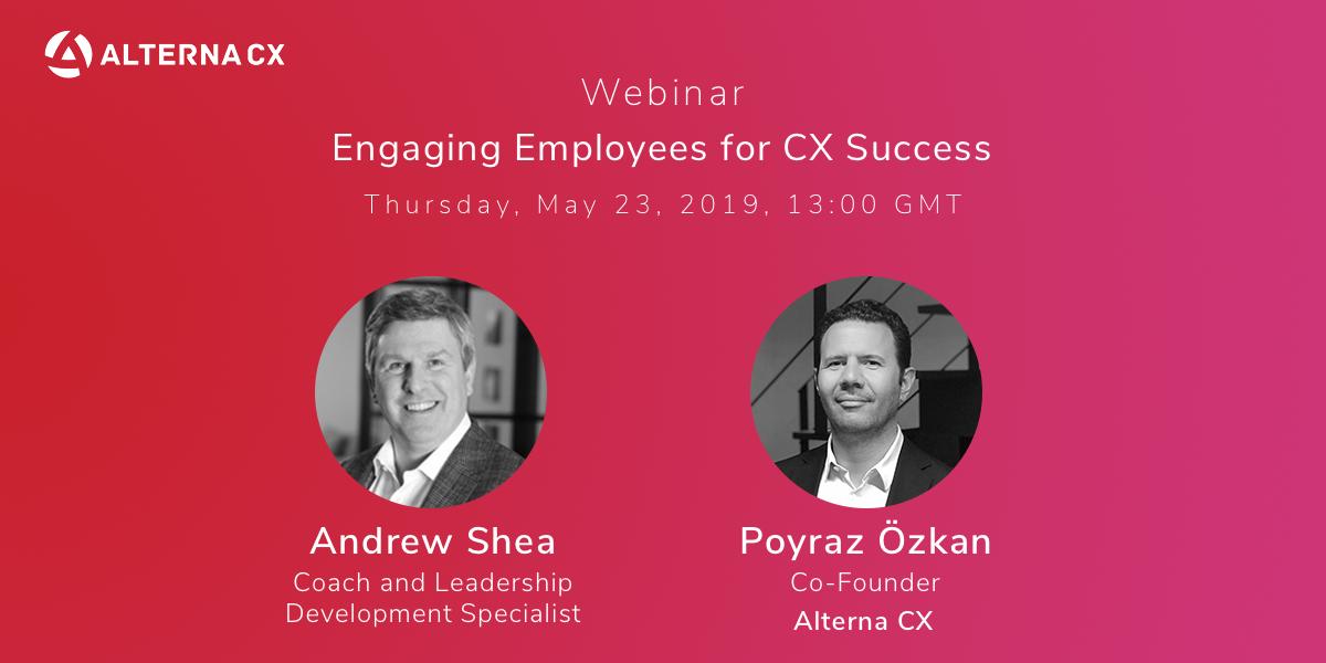 AlternaCX's tweet photo. Did you know that only 34% of employees are engaged and enthusiastic about their workplace? Join our live #webinar, with our expert opinion speaker Andrew Shea on Engaging Employees for CX Success. Register https://t.co/dbpduvFrte #engagedemployee #alternacx https://t.co/HhilQcEJbe