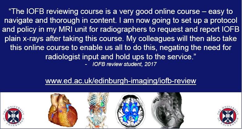 EdinUniImaging's tweet photo. The IOFB Review online course trains #radiographers to be competent in the identification of metallic intra-orbital foreign bodies (IOFB) on orbital radiographs. https://t.co/vnZ3NgSxcH #iofb #studyonline https://t.co/doI5dwGDAx