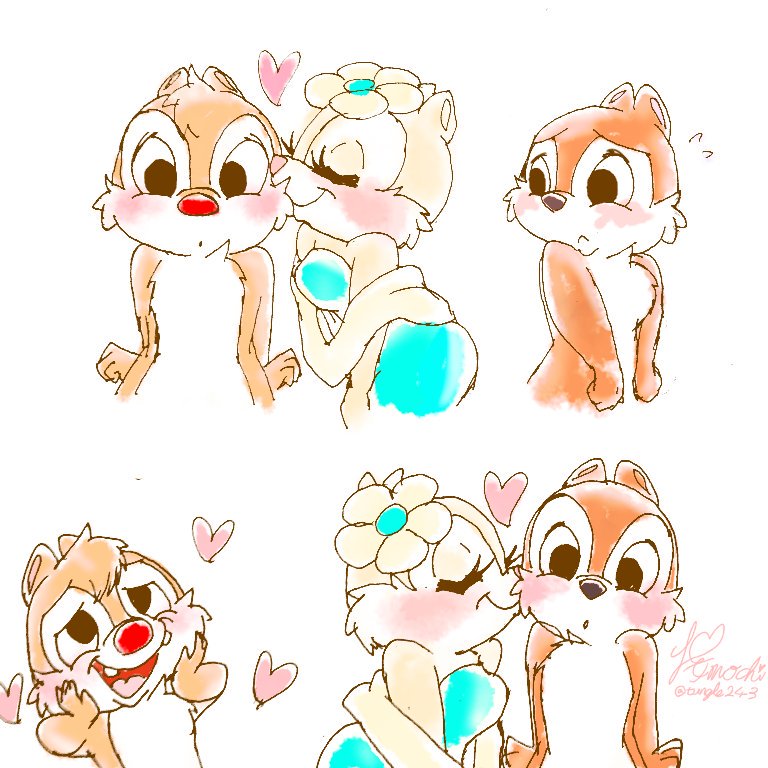 花浅葱 明日23日はキスの日らしい わからんが そこで描いてみました クラリスちゃんのキス チップ君にもちゃんとあるよ 笑 ディズニー好きと繋がりたい イラスト好きな人と繋がりたい T Co G0gmabvies Twitter