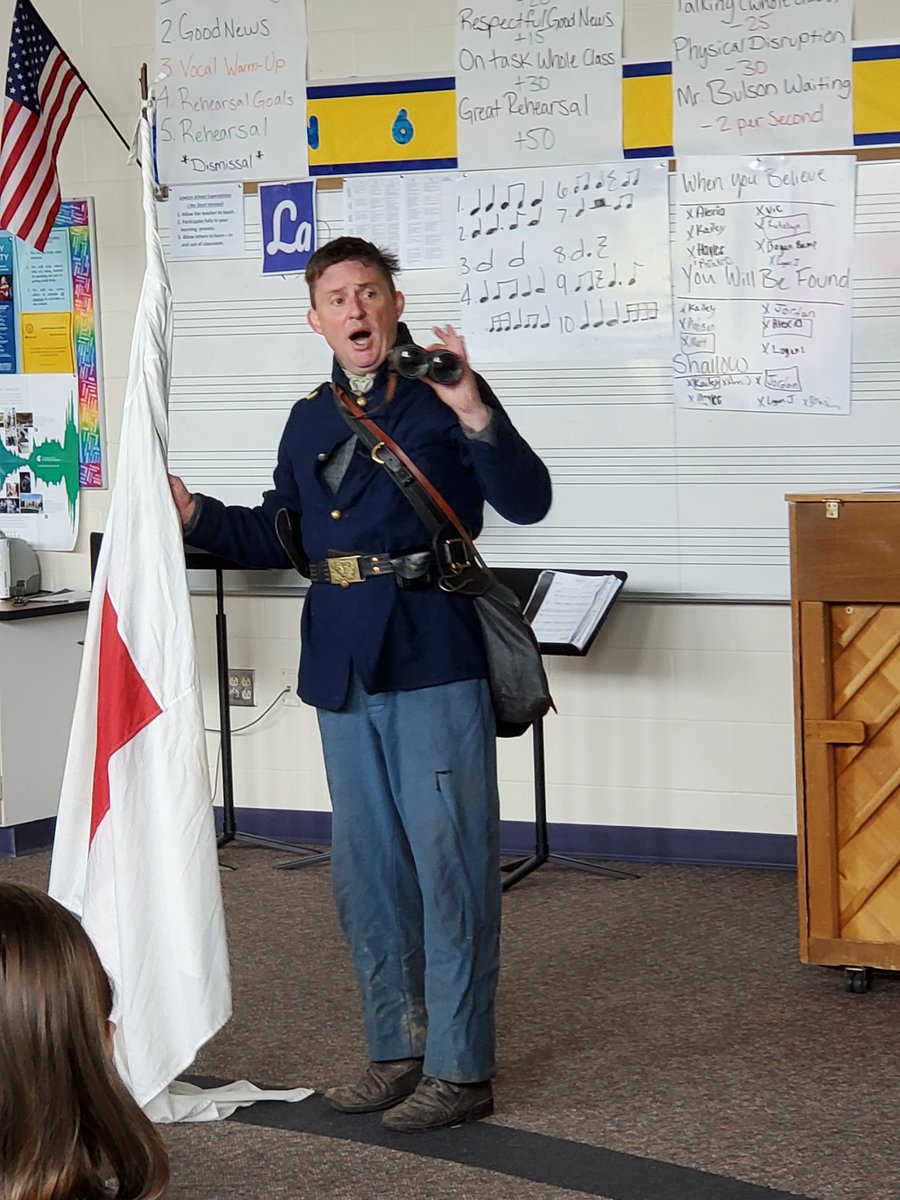 LawtonLMS's tweet photo. Did you know that soldiers would sleep while marching during the Civil War? Yes! Being guided by placing their hand on the soldier in front of them, soldiers would take this opportunity to catch up on some much needed sleep.  8th graders engaged in a Civil War Reenactment! https://t.co/AejbItIDjG