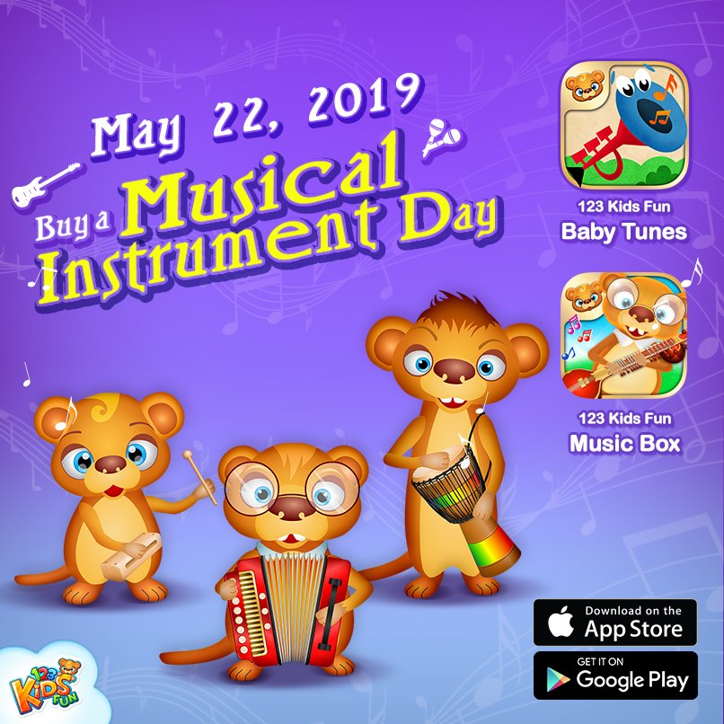 123KidsFunApps's tweet photo. Today is Buy a Musical Instrument Day! On this occasion, check out our musical educational apps for Kids - 123 Kids Fun Baby Tunes & 123 Kids Fun Music Box
#buyamusicalinstrumentday #nationalbuyamusicalinstrumentday #musicalinstrumentday #musicalinstrument #music #musicforkids https://t.co/gL6pm0RtXi