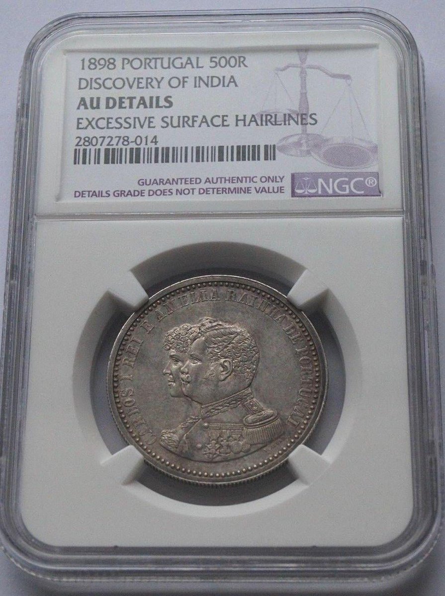 SimplyCLtd's tweet image. 1898 NGC Portugal 500 Reis Silver Coin 

#coins #coin #coincollecter #collection #Silver #portugal #antiques #vintage #ebayfinds #ebayseller #shop #year 

ebay.us/GfMJaL via @eBay_UK