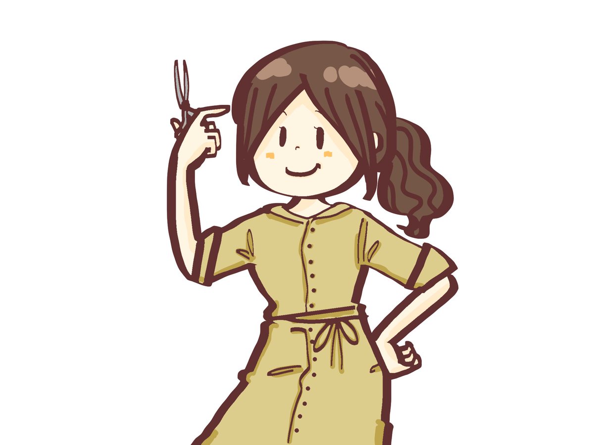 イラストらんど En Twitter T Co ryw7jq0e 知り合いの美容師さんです えっちゃんをキャラクター化 イラスト イラスト王国 創作の狼煙 創拡 イラストらんど カワイイ 美容師 似顔絵