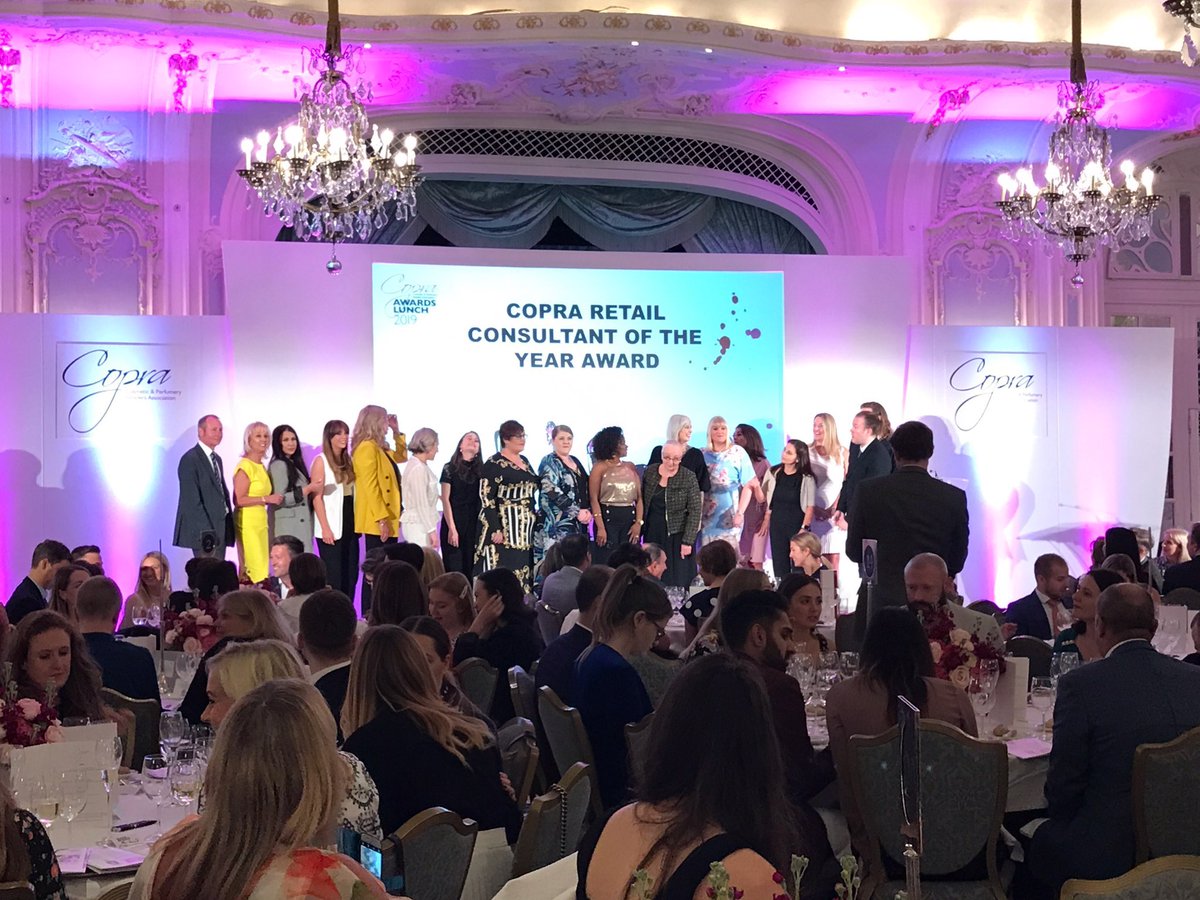 PureBeautyMag's tweet photo. We're thrilled to be at the #CopraLunch at @TheSavoyLondon today where we are proud sponsor of @CopraOrg 's Retail Consultant of the Year Awards 2019, presented by our Managing Director, Colin! https://t.co/enTOMyI0iK