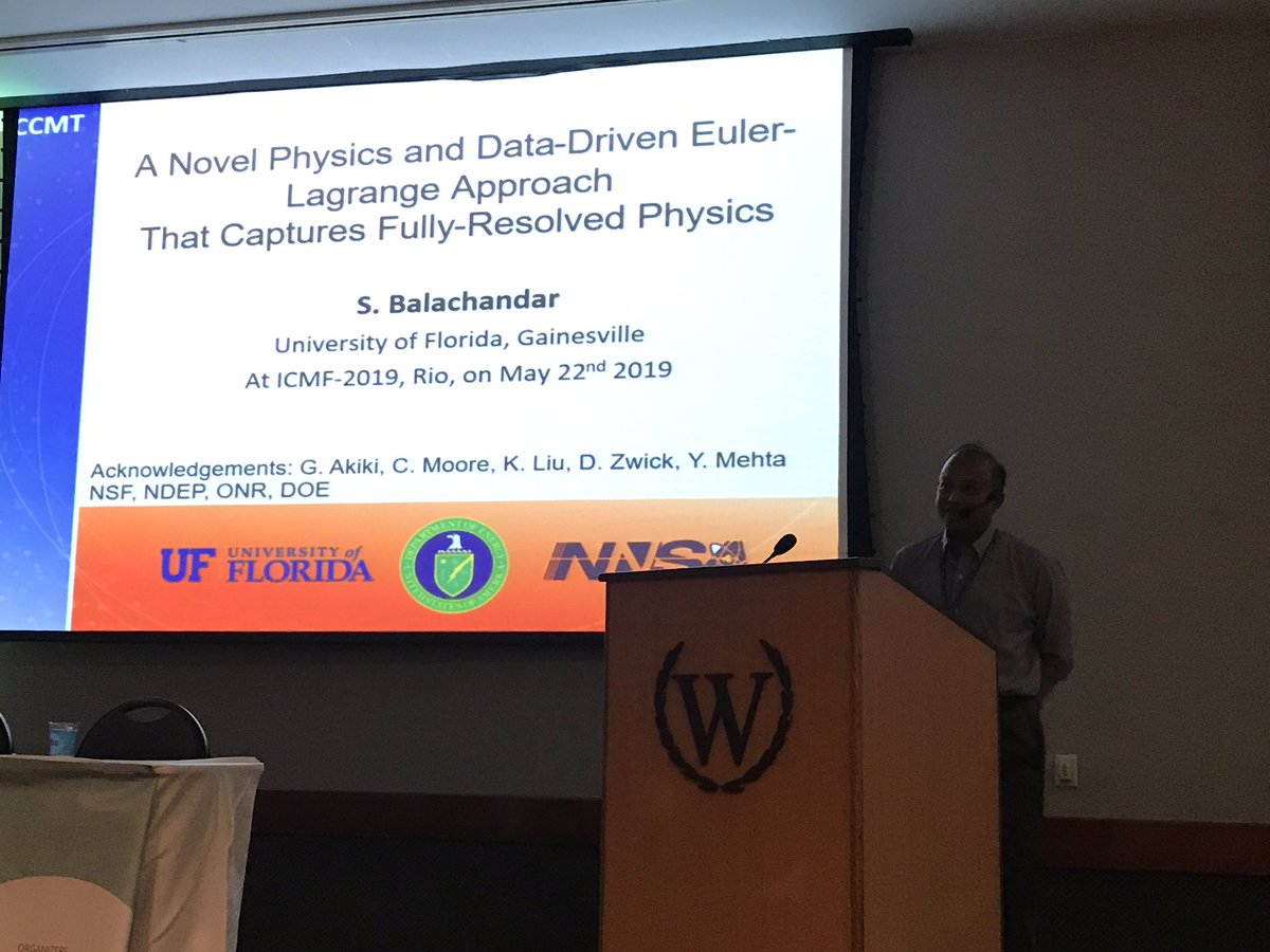 MatarLab's tweet photo. Prof Balachandar winner of the senior #multiphaseflows award at #ICMF2019 presents his world-leading work on turbulent particle-laden flows. #cfd #Simulation #DataScience https://t.co/YK3zTZSR8L