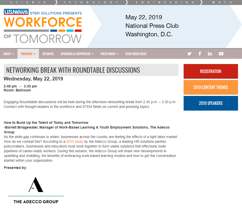 YESprogramKY's tweet photo. We are in D.C. today conducting a round-table and sharing our experience in KY+OH with work-based learning and apprenticeships at the @usnews #STEMsolve @StemSolution  conference providing solutions for the #futureofwork . https://t.co/TBiVVwvGvo
