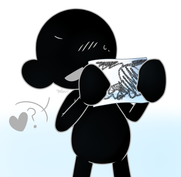nyakka's tweet photo. quick g&amp;w doodle~
he drew it himself! 🖤🐙🖤 https://t.co/C3lUcCYNU3