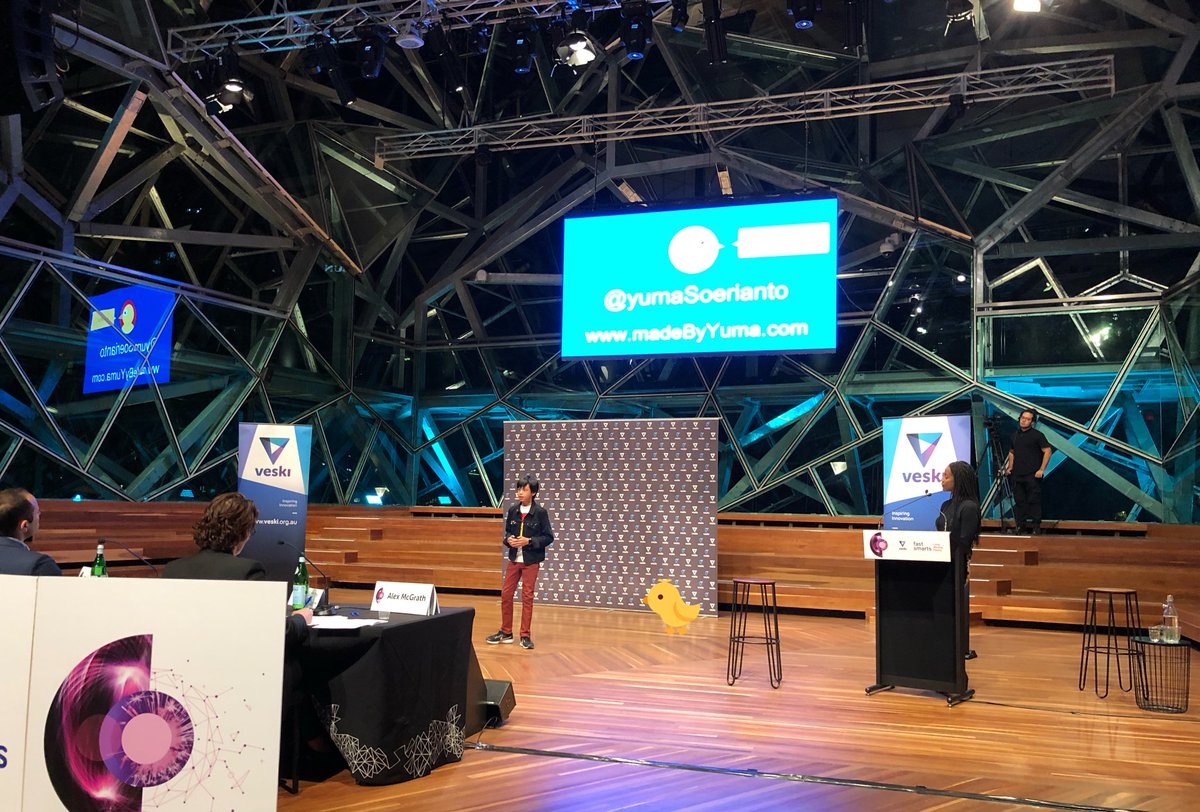 yumaSoerianto's tweet photo. A few years ago I didn’t even know the meaning of the word innovation. At the Melbourne Knowledge Week tonight I’m very honoured to be considered an innovator, and share the stage with all the other inspiring people! Thanks! 🤩
#fastsmarts #mkw19 @veskiorg https://t.co/DNs7U9AiyT