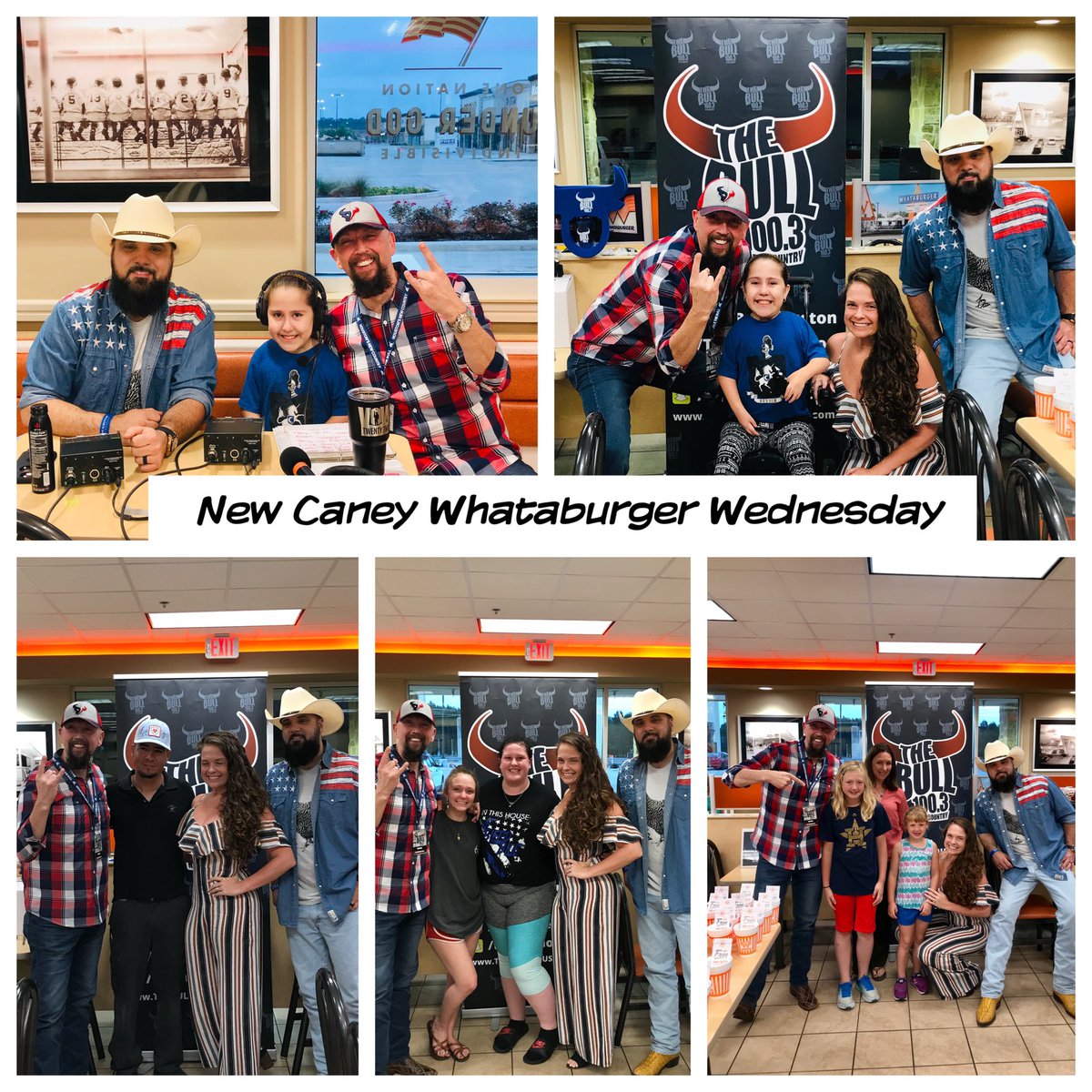 RealGeoLindsey's tweet photo. It’s our @WHATABURGER Wednesday (Rescheduled #FiestaFridayLive) in New Caney! (12083 N Grand Pkwy E). We’re here till 9a with Free #HUBCHUB breakfast and concert tickets https://t.co/3814hmrfTJ