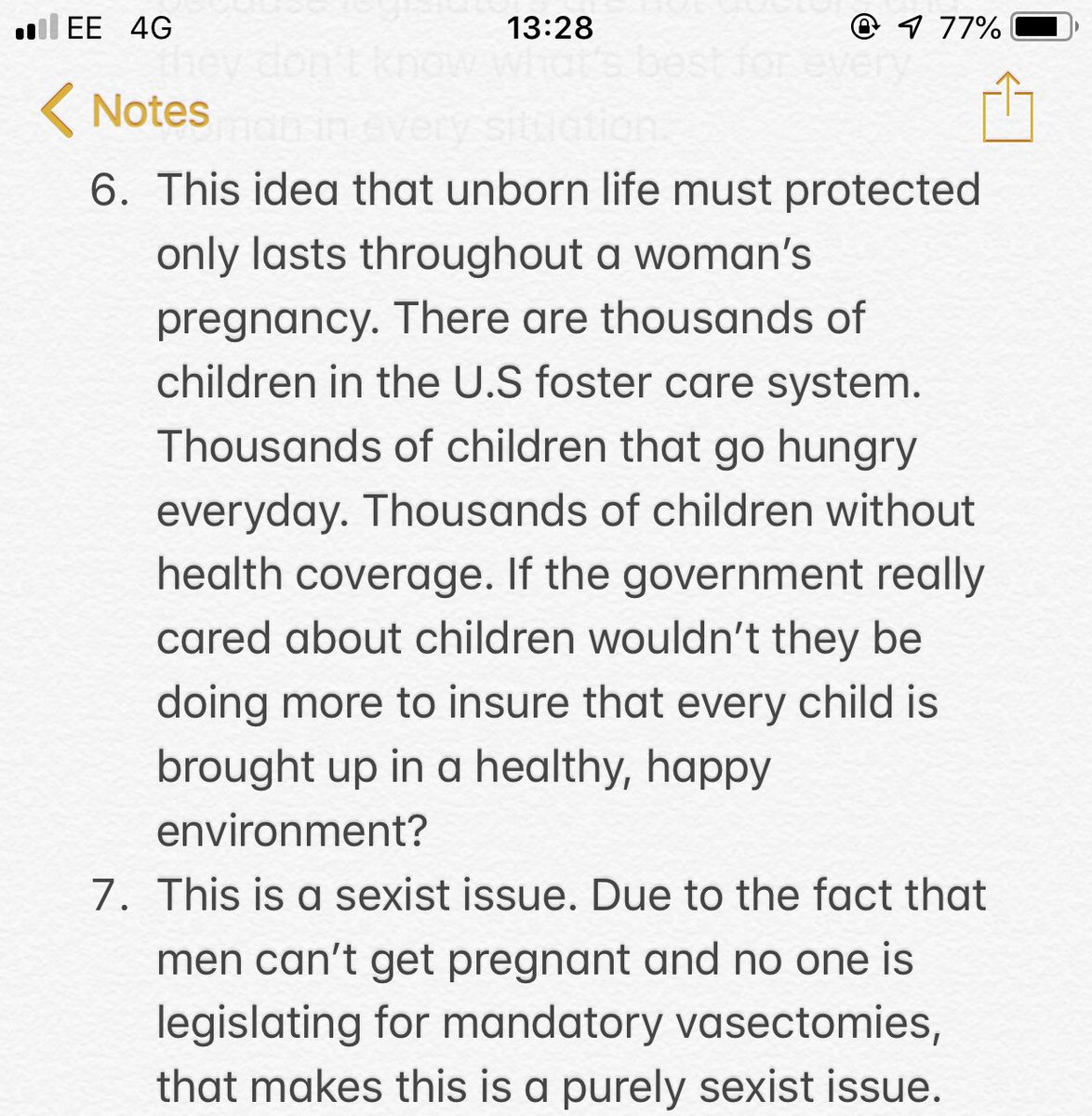 kyliecracknell's tweet photo. My thoughts on abortion laws. In photos to avoid character restrictions. https://t.co/VVXDfzIDh8