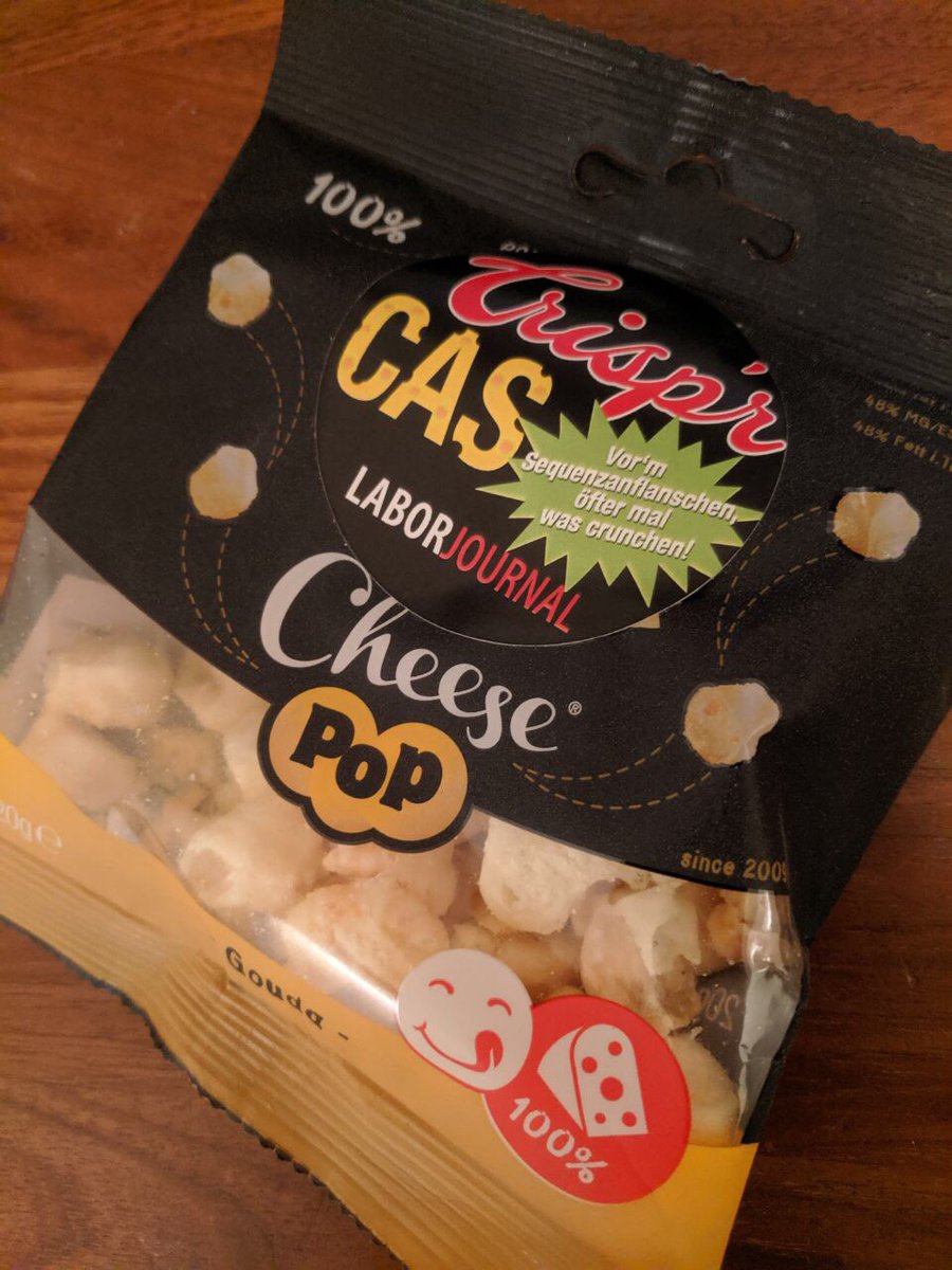 Lab_Journal's tweet image. Get your fresh #CRISPR-Cas Cheese Crisps from our trade fair booth at #Labvolution in Hannover. Today and tomorrow…