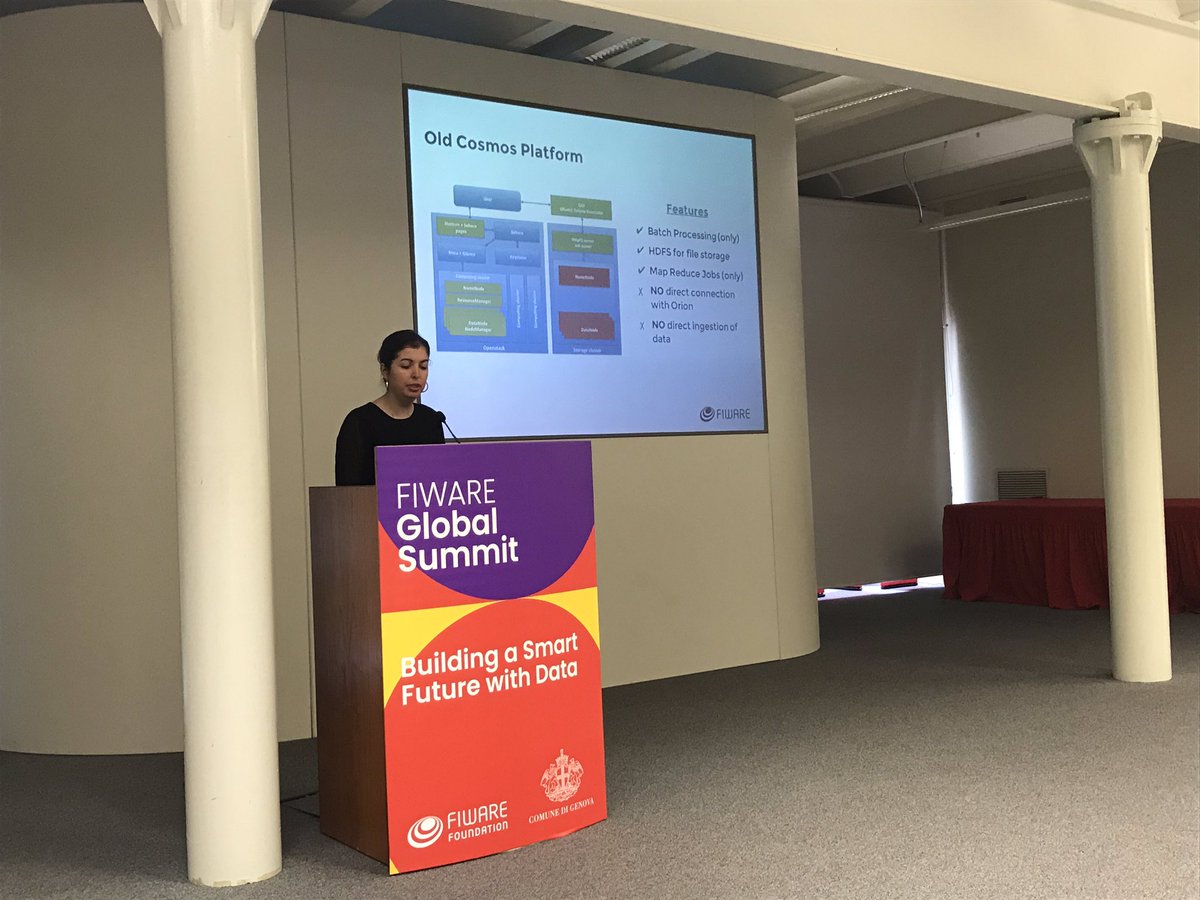 FIWARE's tweet photo. Sonsoles López Pernas (Researcher and Fullstack Developer Javascript, UPM) takes the stage to present real-time processing of historic context information using Apache Flink. Learn more about Cosmos, data usage control, discover examples and more. #DevelopersTrack #FIWARESummit https://t.co/RqmfjdWP1n