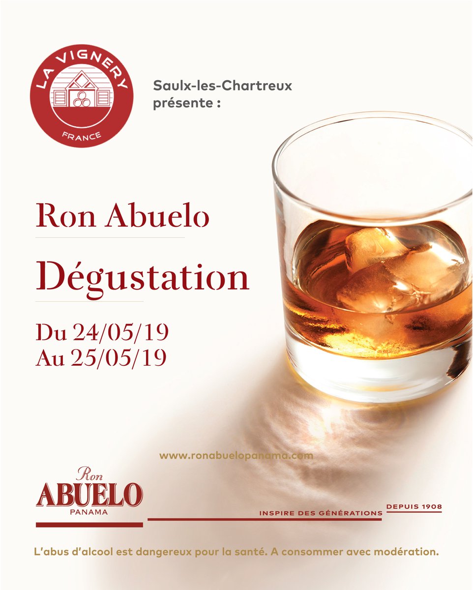 🥃 ÉVÉNEMENT 🥃

Préparez-vous pour un week-end 100% Abuelo à Saulx-les-Chartreux !
Retrouvez Hedi Ron Abuelo à <a href="/la_vignery/">La Vignery</a> pour l'inauguration de votre magasin 😉

👉🏻 Par ici : bit.ly/30Db7mU