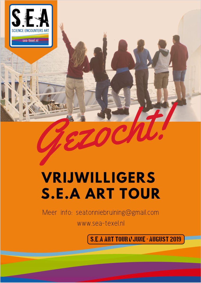 WE S.E.A YOU!! Lijkt het jou leuk om als vrijwilliger te helpen tijdens de SEA Art Tour deze zomer? Klik hier voor meer informatie: ow.ly/fUZ730oNo6D