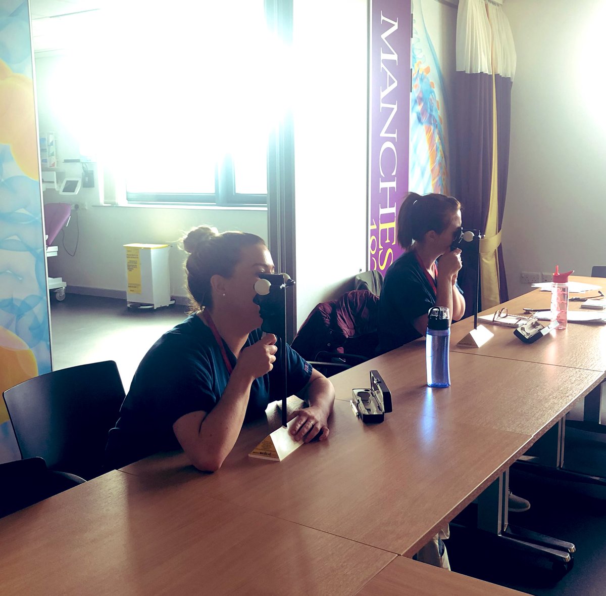 SisterScrappy's tweet photo. In @LancsHealthAcad today with our #traineeACPs practicing for their upcoming OSCEs! @caroline220419 @nursehelen83 @elhardmanrph @EarleyTracy @jill_billi https://t.co/dRJ9bxPoEh