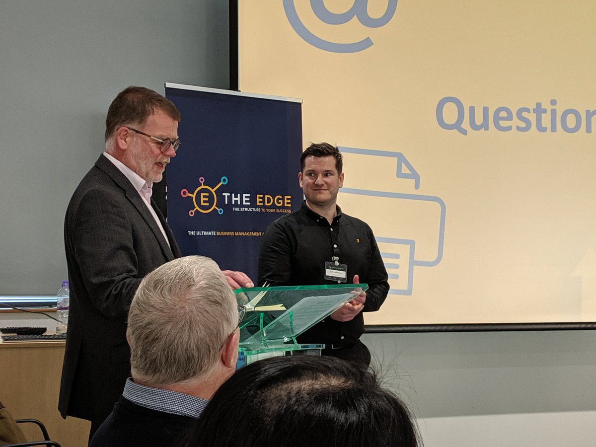 And here's <a href="/Healeyhouser/">Peter Sargent</a> asking Dan of <a href="/forty4three/">Forty4Three</a> about "business workarounds".

#CharlesworthBizComp #Huddersfield