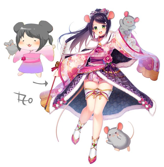 新旧比較。立ち絵の子たち全部元デザインがあるんだな 