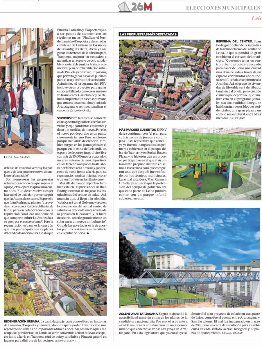📰 Aquí tenéis un resumen de algunas de las popuestas de EAJ-PNV e Iban Rodríguez Etxebarria para #Leioa, publicadas por Deia. #NosMueveLeioa #LeioaALaMedidaDeSuGente