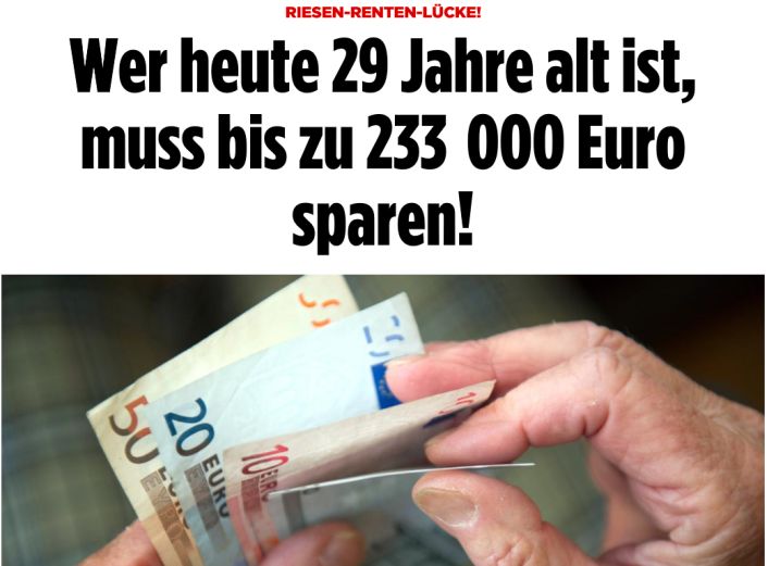 Liebe BILD, ja, wir müssen sparen. Aber Angst machen ist von gestern. Lasst uns den Menschen lieber Mut machen! #Rente #Vorsorge