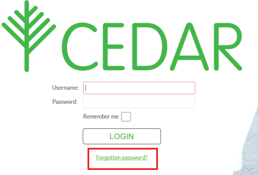 CNC_IT_Team's tweet photo. Forgotten your password? Click on the "Forgotten Password" link on the CEDAR log in page and follow the steps to re-set it. #CNCIT https://t.co/hu2n3PoTtS