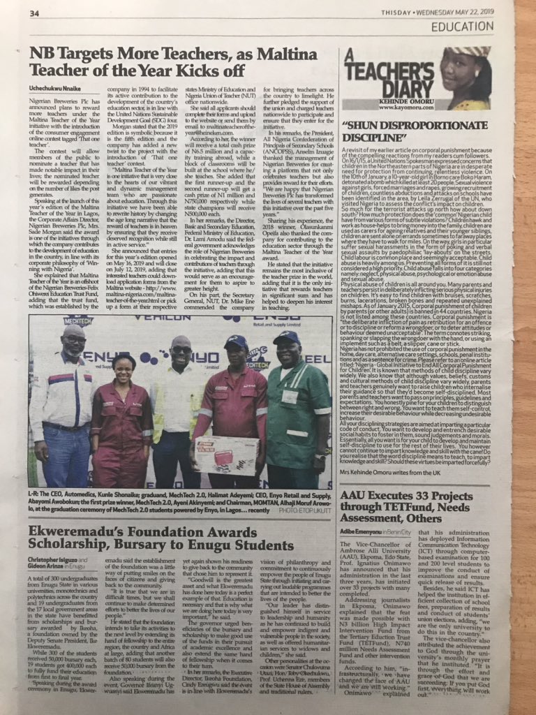 Are you a secondary school teacher in Nigeria? Have you participated in the ongoing #maltinateacheroftheyear2019?

Follow this link to participate bit.ly/2EmOoSB

#maltina #nigerianbreweries #sharehappiness #maltinateacheroftheyear2019 #thatoneteacher