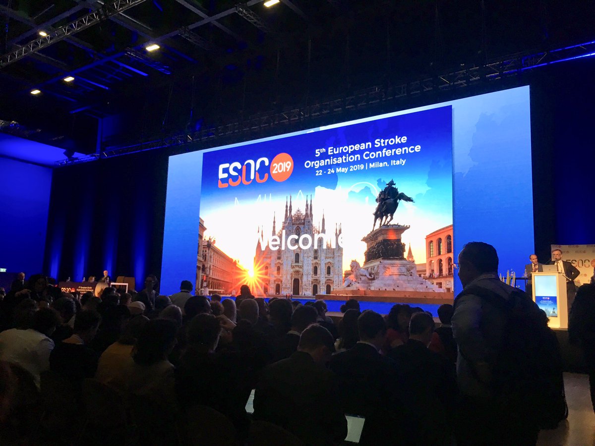 GMNISDN's tweet photo. The stage is set for the official welcome and large clinical trials update at the #ESOC2019 We are looking forward to hearing the results of the stroke  @PASTA_Trial our @NWAmbulance clinicians were involved in #stroke #strokerecognition https://t.co/RCt5jcbSyb